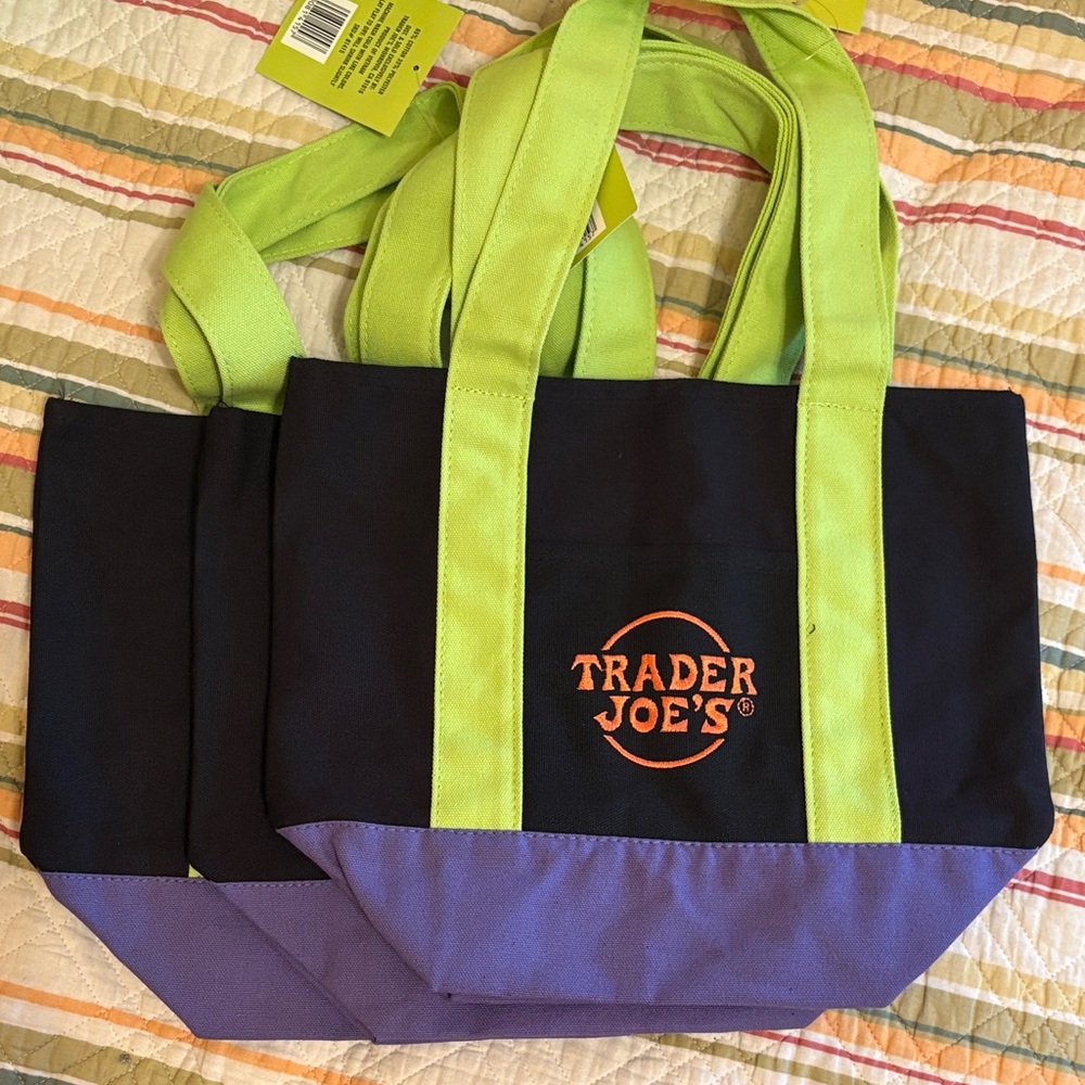 Trader Joe’s Black,Green & purple Tote Bag